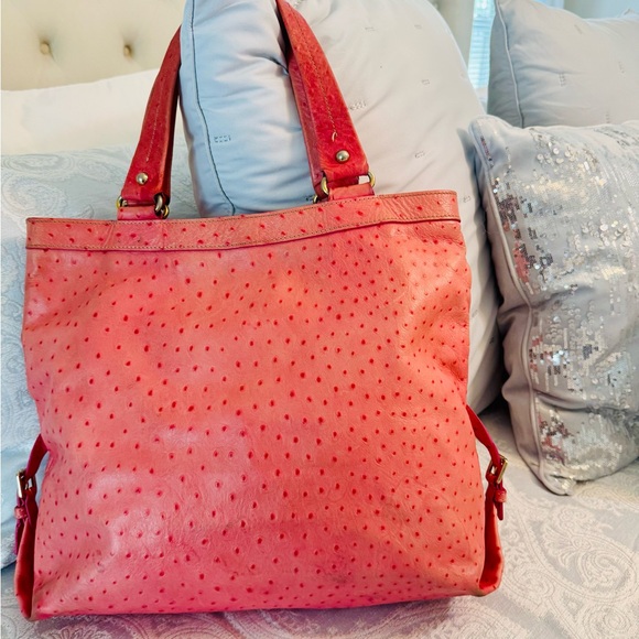 Dooney & Bourke Pink Shoulder Bag with Ostrich Texture (project) - Picture 3 of 9